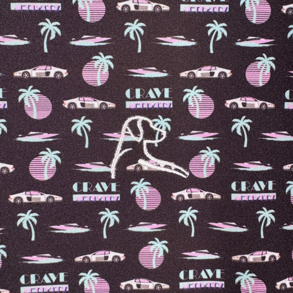 Rhoback Golf Polo Shirt Mens XL Black Crave Miami Vice Performance Casual Office
